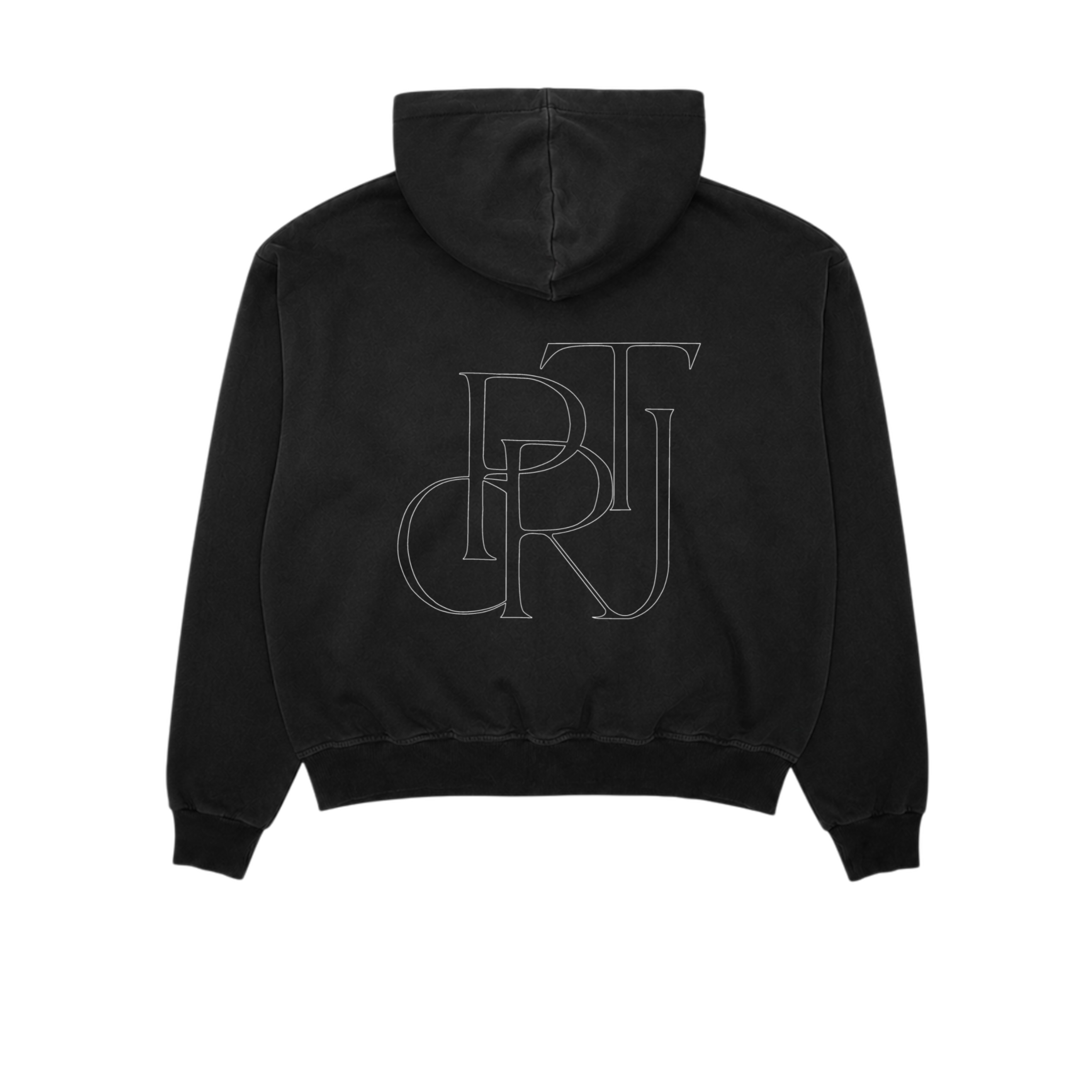 “BASIC LOGO ZIP-UP HOODIE BLACK”